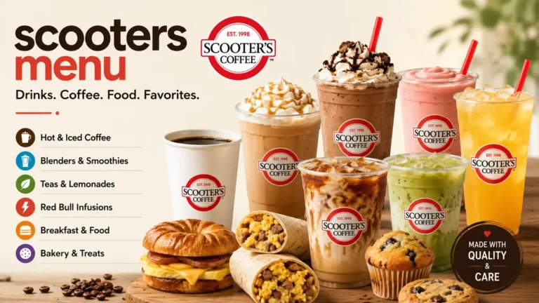 Scooters menu A Complete Guide to Drinks, Coffee, Food & More